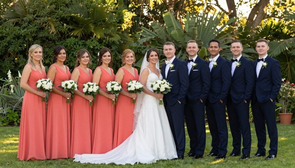 formal bridal party group photo