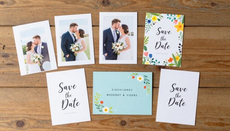 fun save the date ideas featuring colorful wedding stationery designs