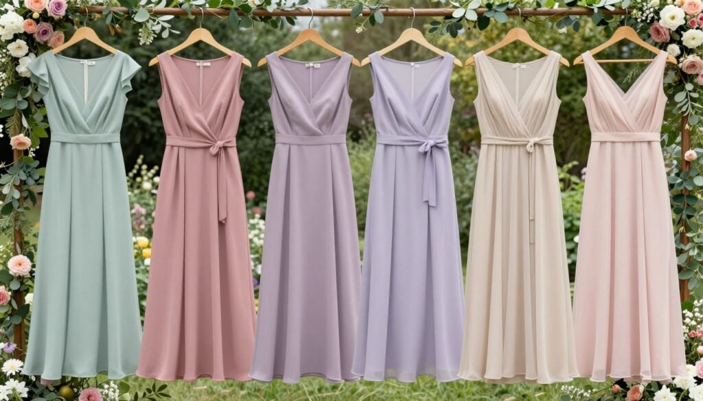 garden party bridesmaid dress color palette inspiration