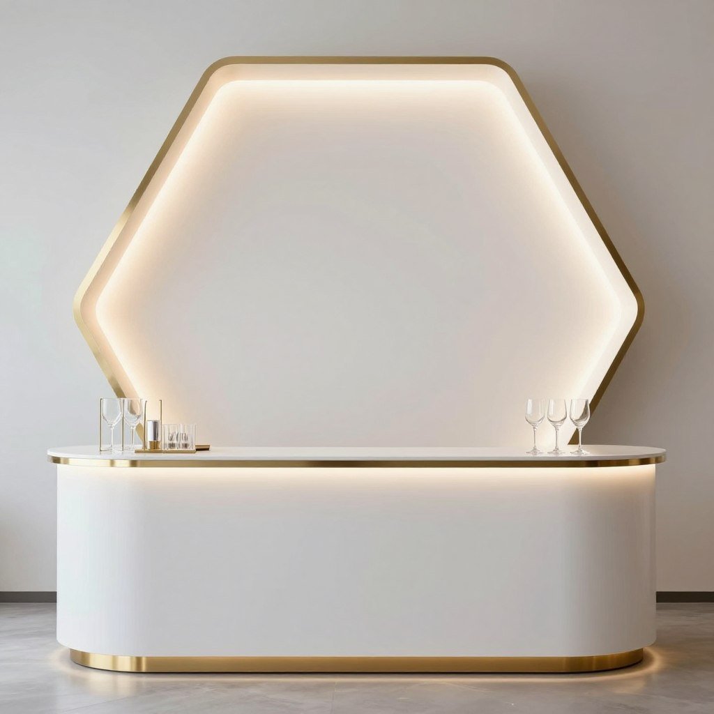 geometric bar display with modern lighting design geometric bar display with modern lighting design