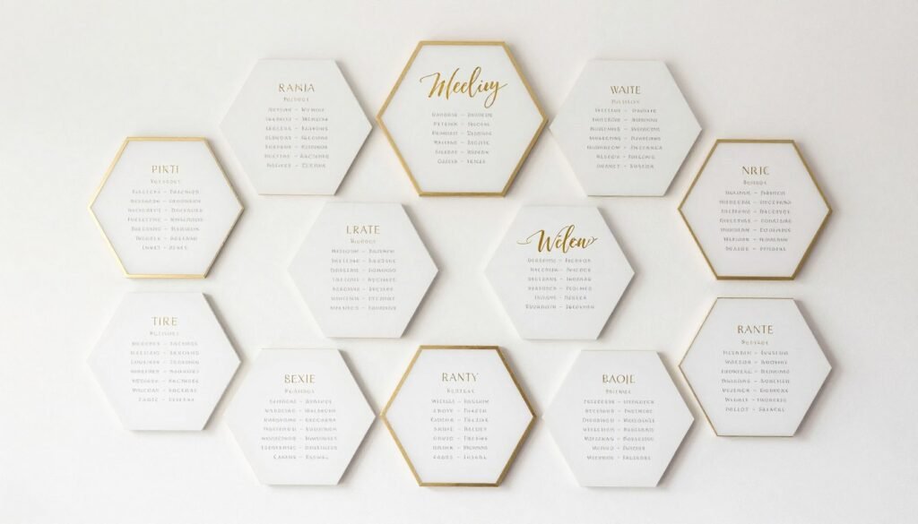 geometric modern wedding seating chart design