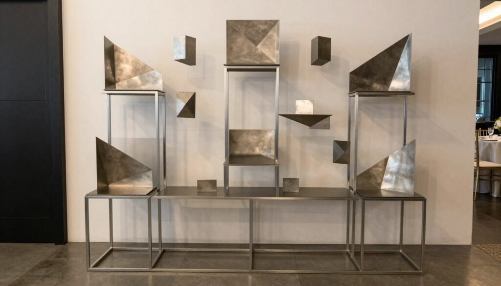 geometric seating chart with modern stand