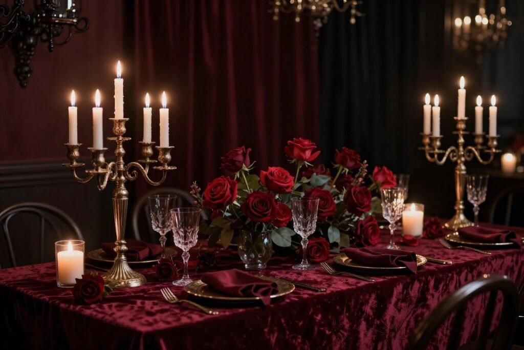 gothic wedding theme with dark romantic elements