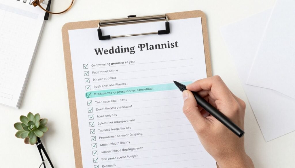 groomsman proposal planning checklist being completed