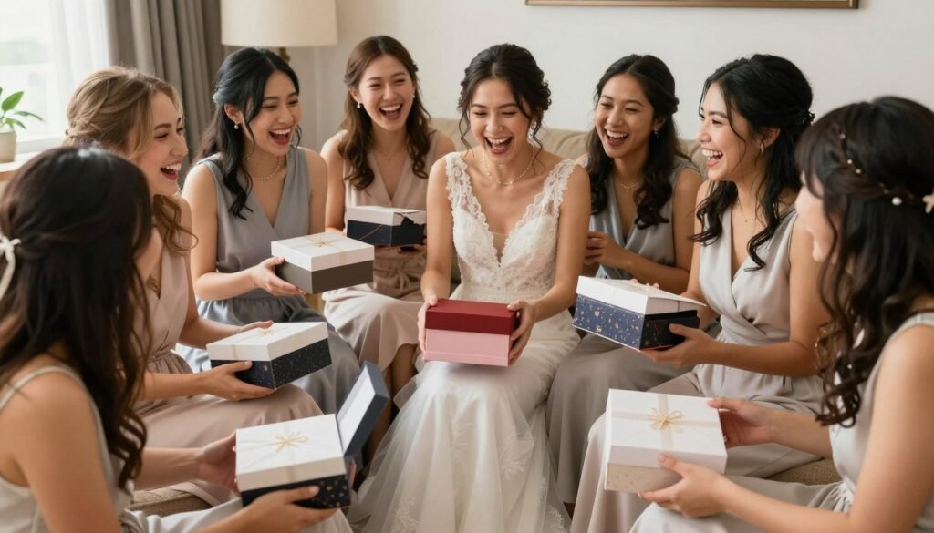 group of bridesmaids together receiving proposals group of bridesmaids together receiving proposals