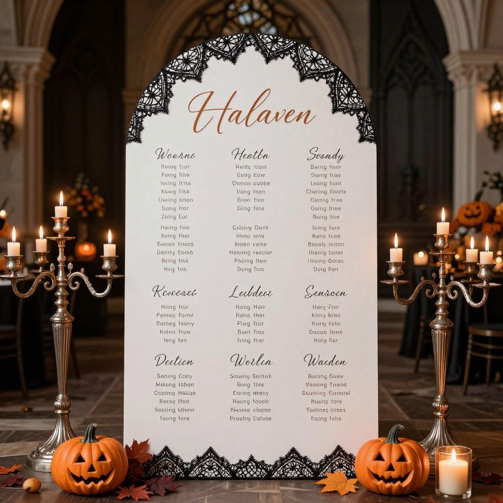 halloween themed seating chart with autumn colors halloween themed seating chart with autumn colors
