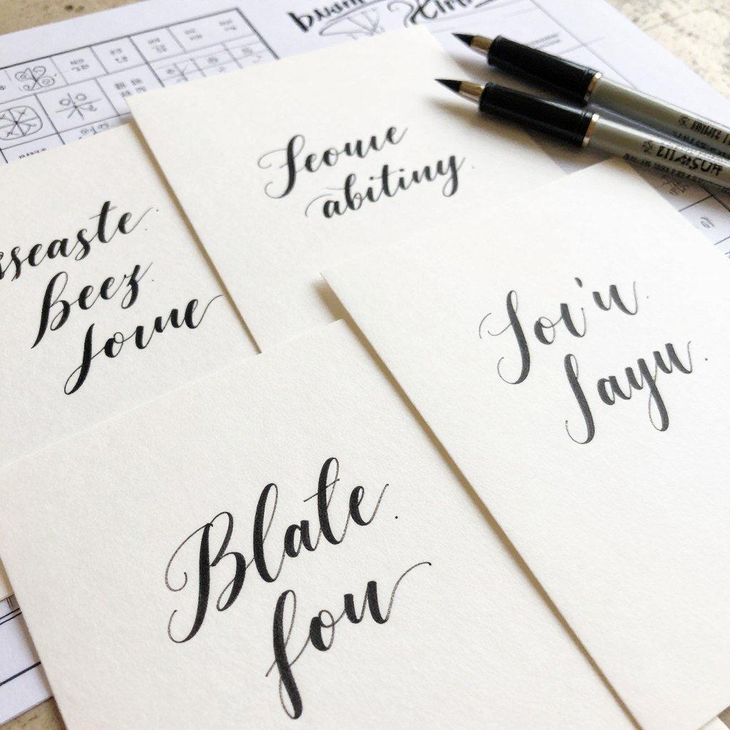 hand-lettered bridesmaid proposal cards
