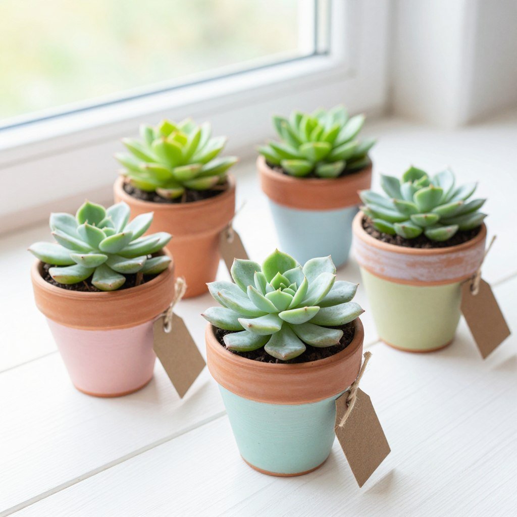 hand painted terracotta pots with succulents and bridesmaid tags hand painted terracotta pots with succulents and bridesmaid tags