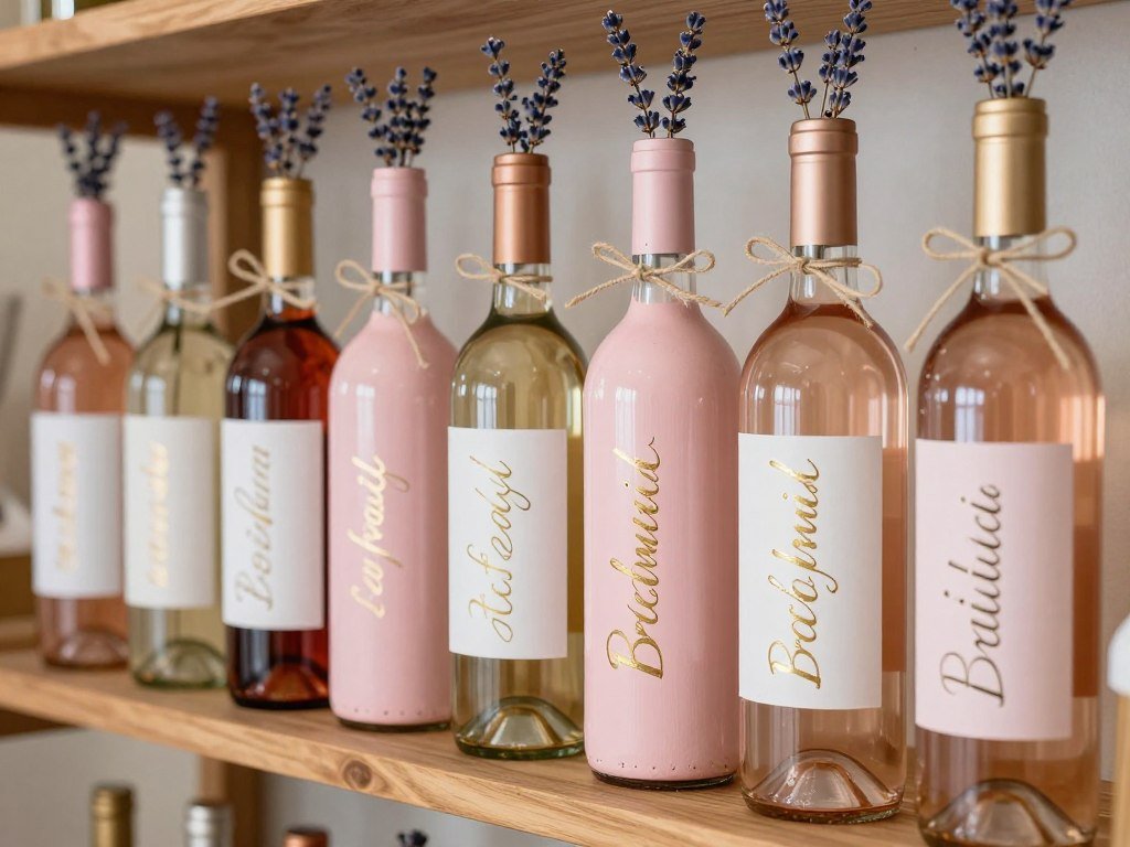 hand painted wine bottles for bridesmaid proposals