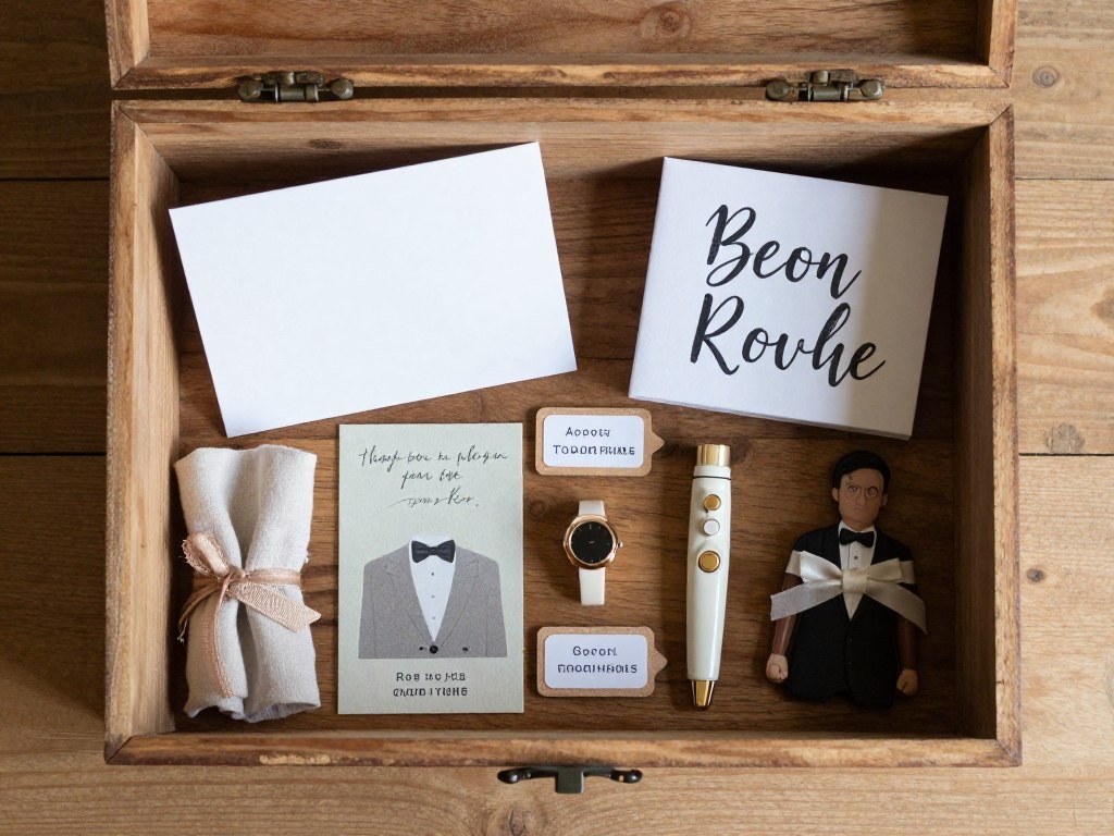 handmade DIY groomsmen proposal box contents