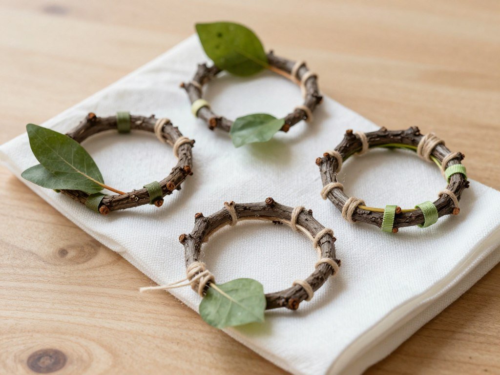 handmade napkin rings from natural materials