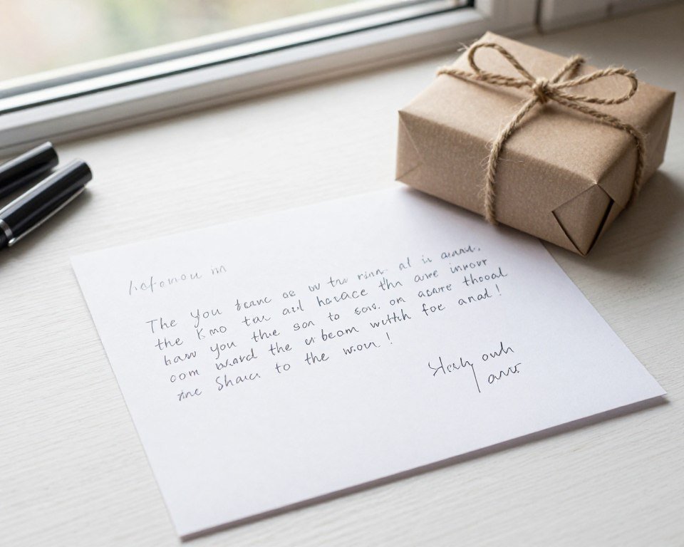 handwritten groomsmen proposal note with simple gift