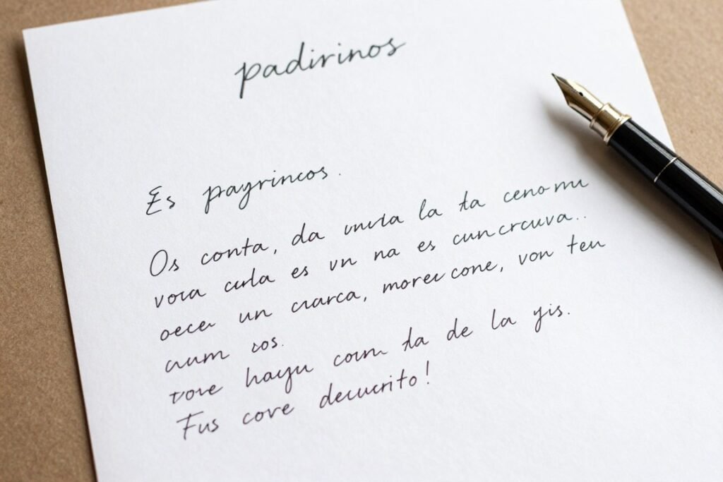 handwritten letter for padrinos