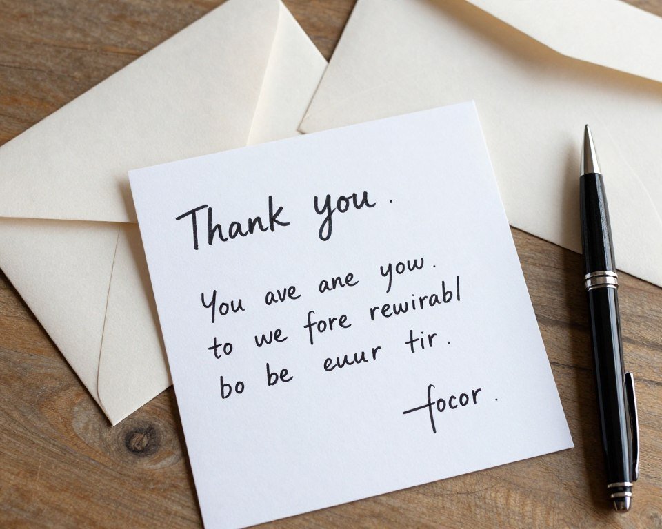 handwritten thank you note to ring bearer