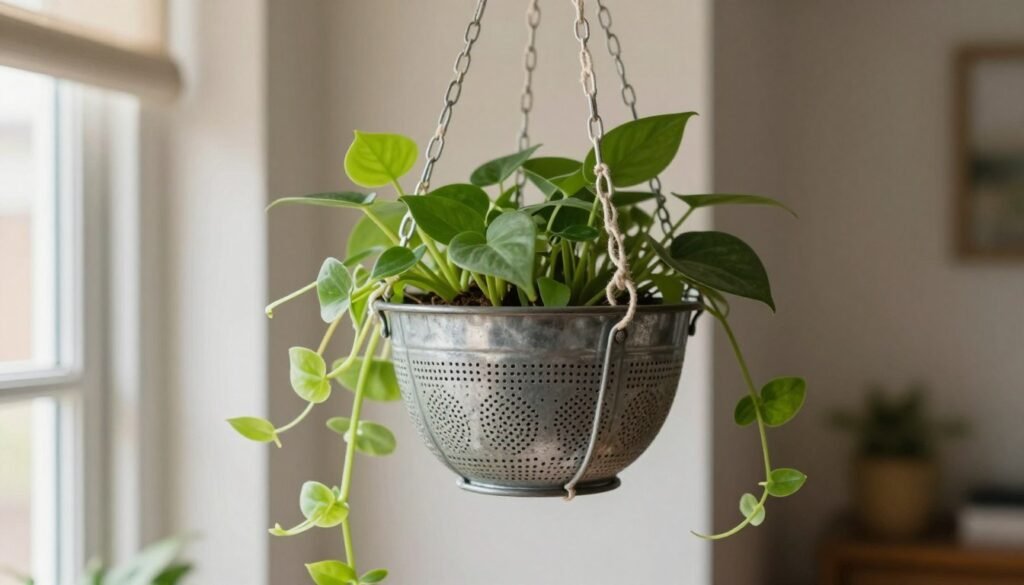 hanging colander planter hanging colander planter