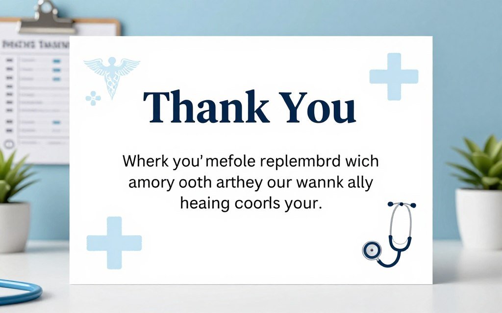 healthcare worker thank you card with medical appreciation theme