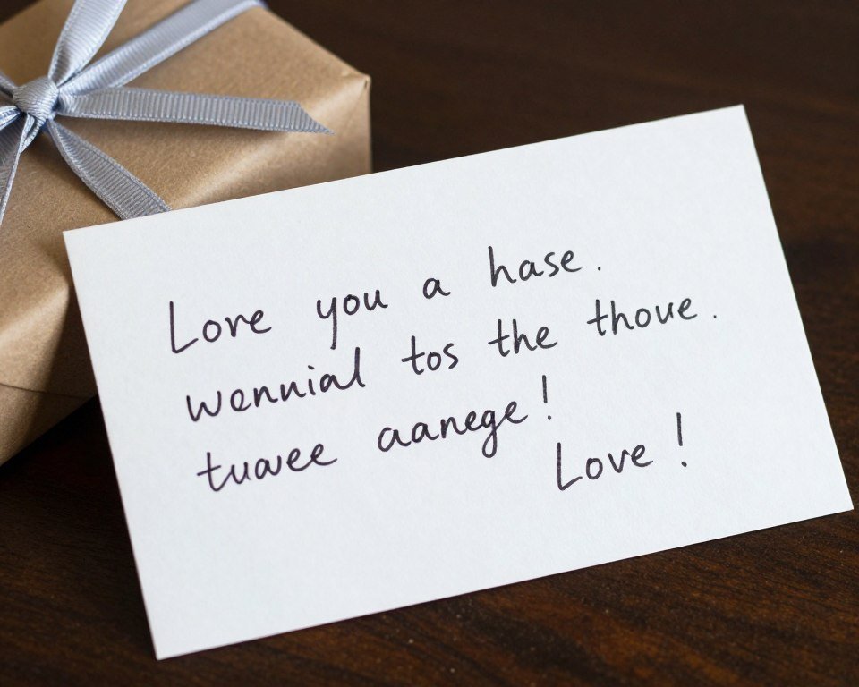 heartfelt card with engagement gift