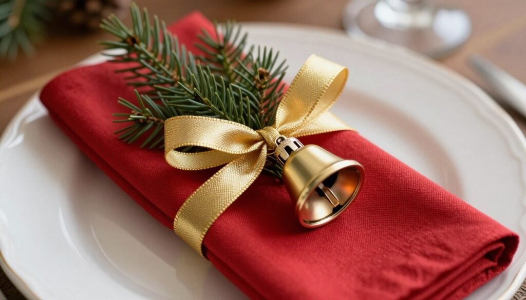 holiday themed napkin decoration