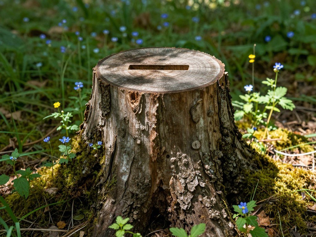 hollowed tree stump with carved slot for wedding cards at outdoor reception hollowed tree stump with carved slot for wedding cards at outdoor reception