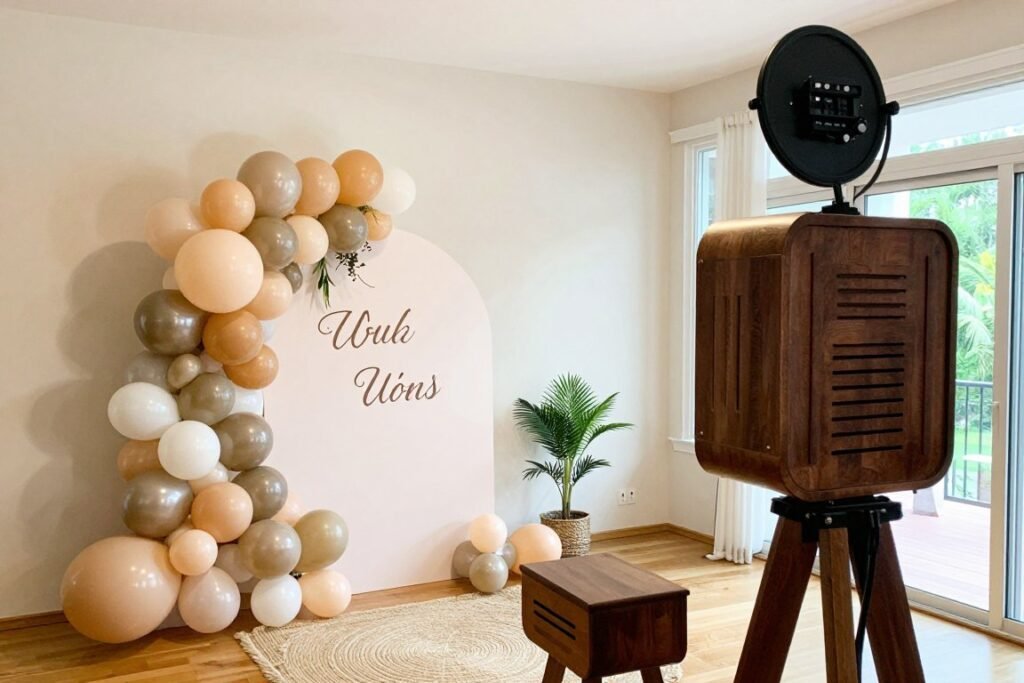 home rental photobooth setup for private party