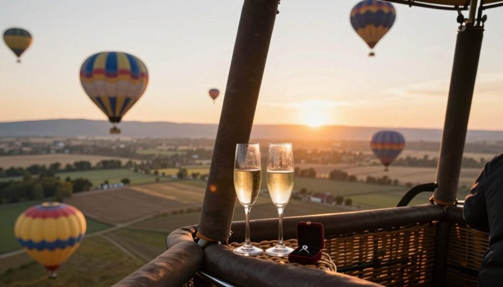 hot air balloon proposal at sunrise hot air balloon proposal at sunrise