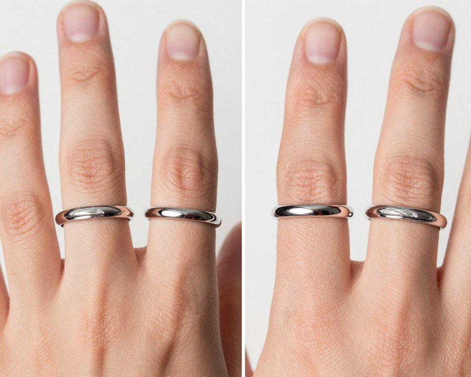 identical matching wedding ring tattoos showing exact same design on both partners