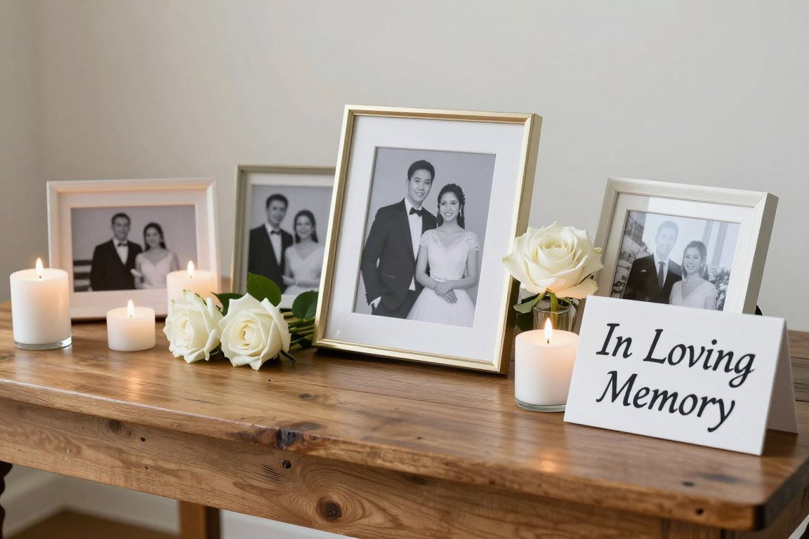 in memory of wedding ideas elegant memorial table display