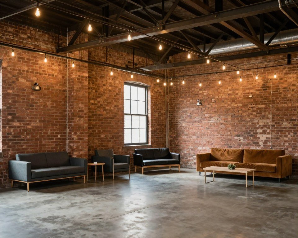 industrial urban wedding theme with exposed brick and metal
