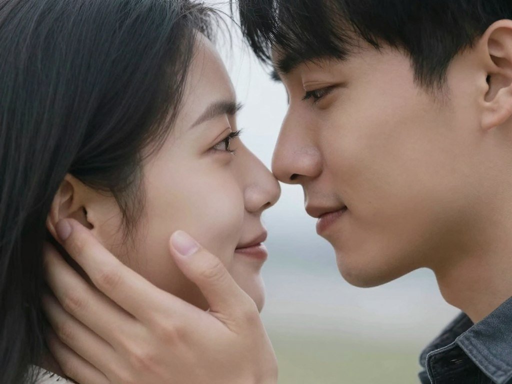 intimate couple close up anniversary photo