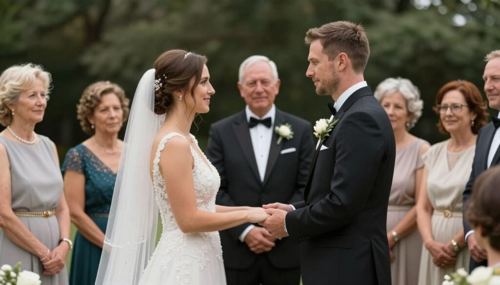 intimate outdoor wedding ceremony with personalized vows intimate outdoor wedding ceremony with personalized vows