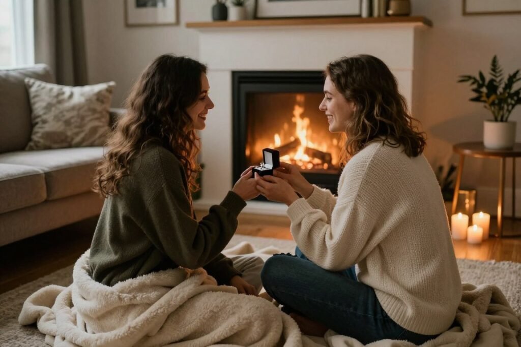 intimate proposal ideas at home