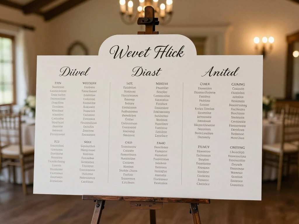intimate small wedding seating chart