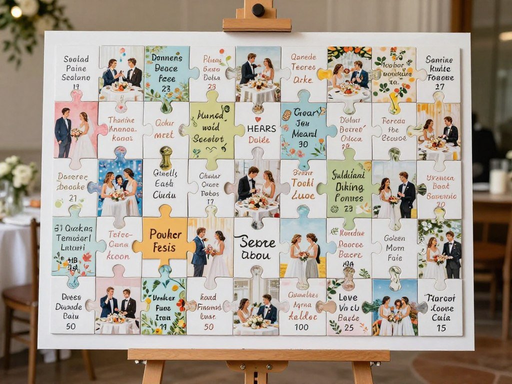 jigsaw puzzle seating chart display on easel jigsaw puzzle seating chart display on easel