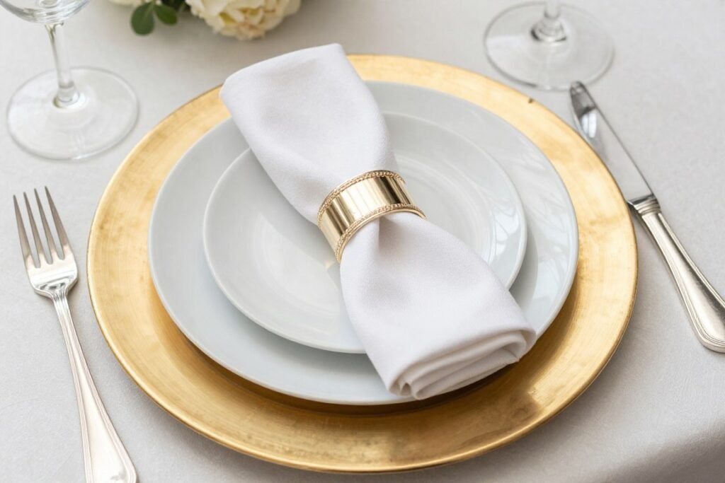 layered place setting with charger plate and multiple dishes layered place setting with charger plate and multiple dishes