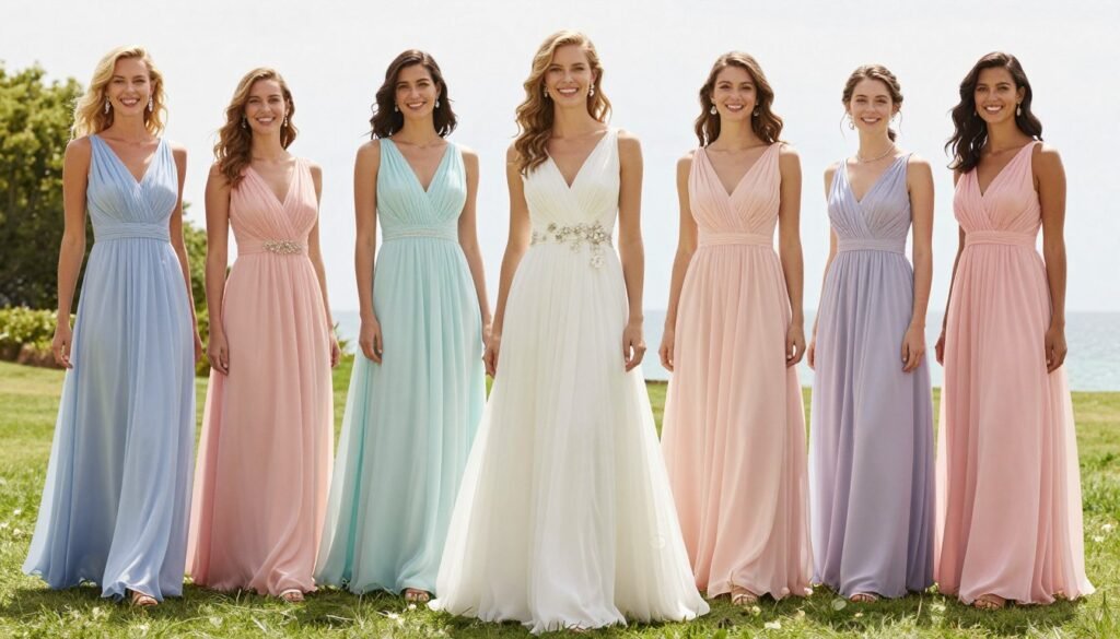 lightweight pastel bridesmaid dresses summer outdoor wedding lightweight pastel bridesmaid dresses summer outdoor wedding