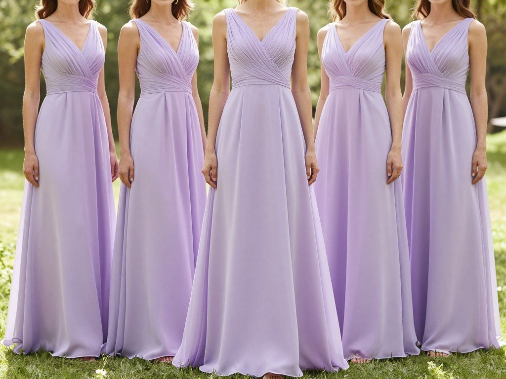 lilac pastel bridesmaid dresses with flowing chiffon fabric lilac pastel bridesmaid dresses with flowing chiffon fabric