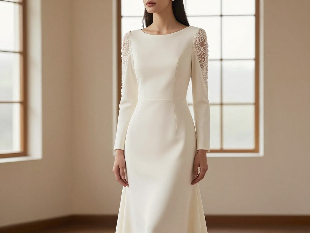 long sleeve midi proposal dress