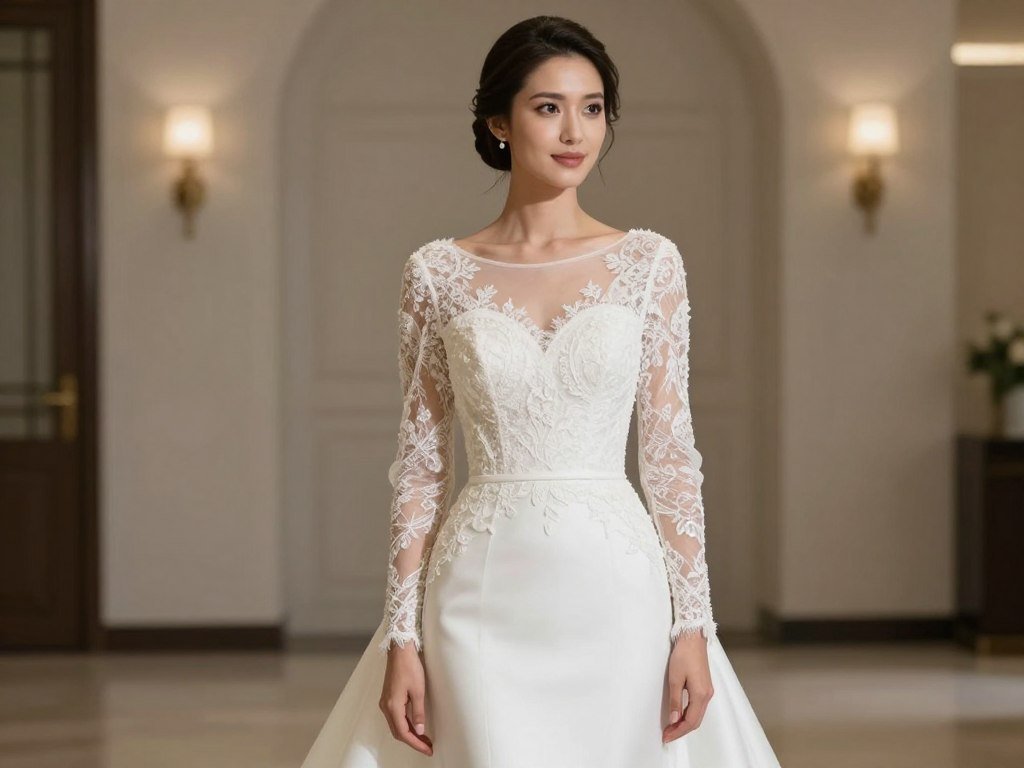 long sleeve wedding dress elegant coverage