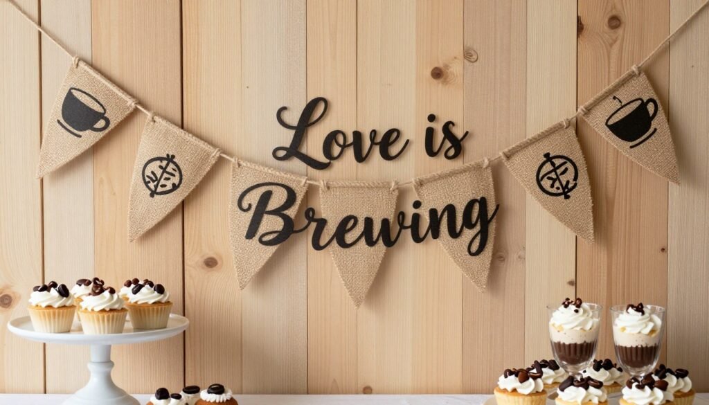 love is brewing banner decoration for bridal shower