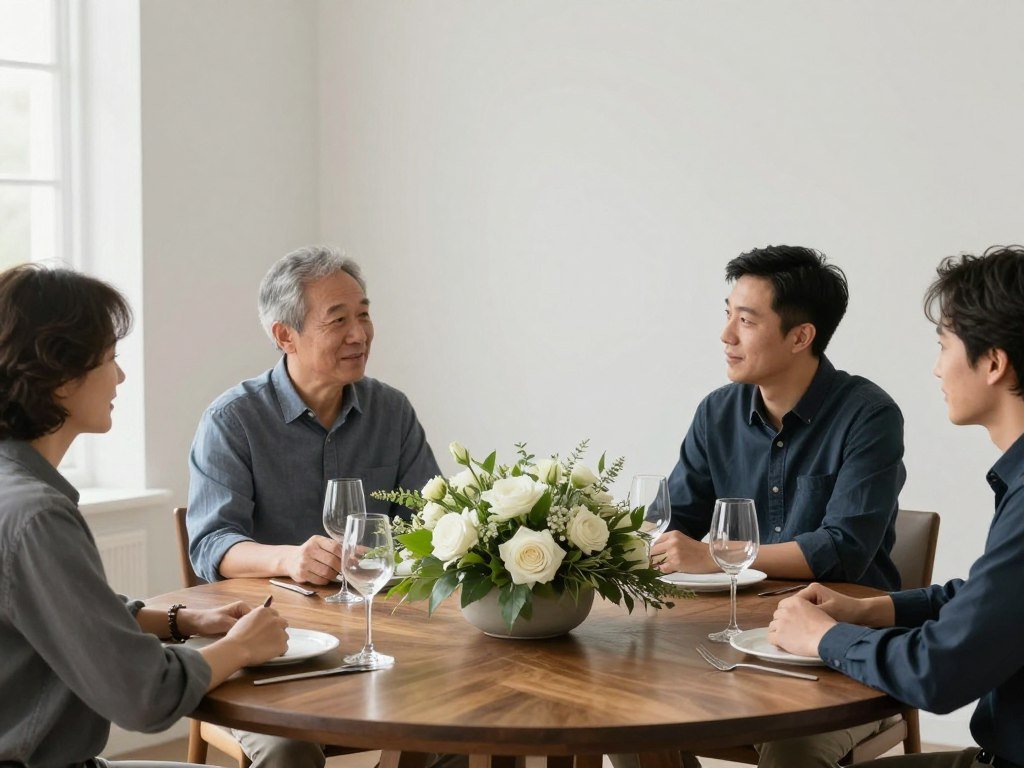low centerpiece allowing conversation