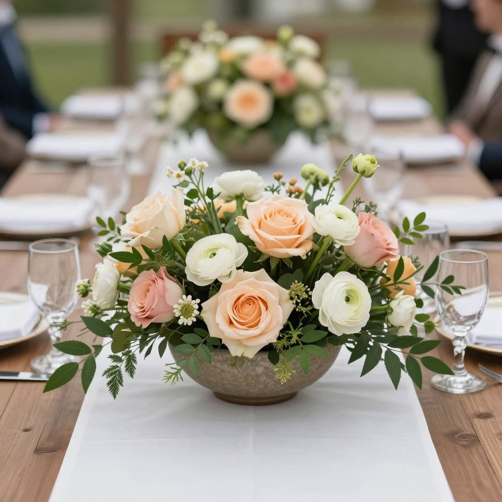 low floral centerpiece arrangement