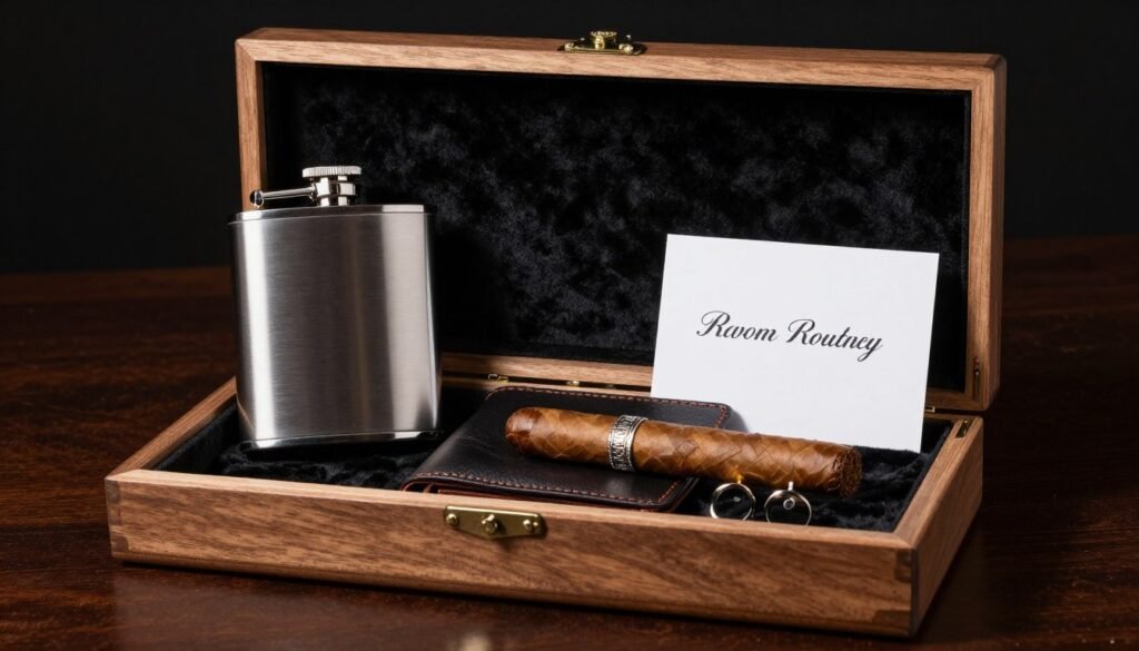 luxury groomsman proposal box with premium items