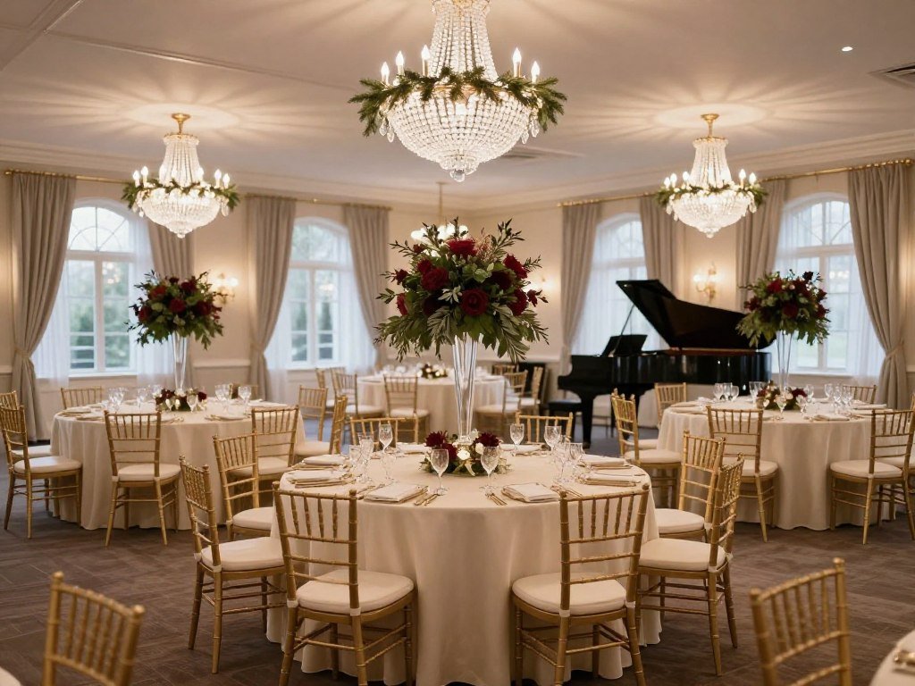 luxury hotel ballroom set for christmas wedding reception luxury hotel ballroom set for christmas wedding reception
