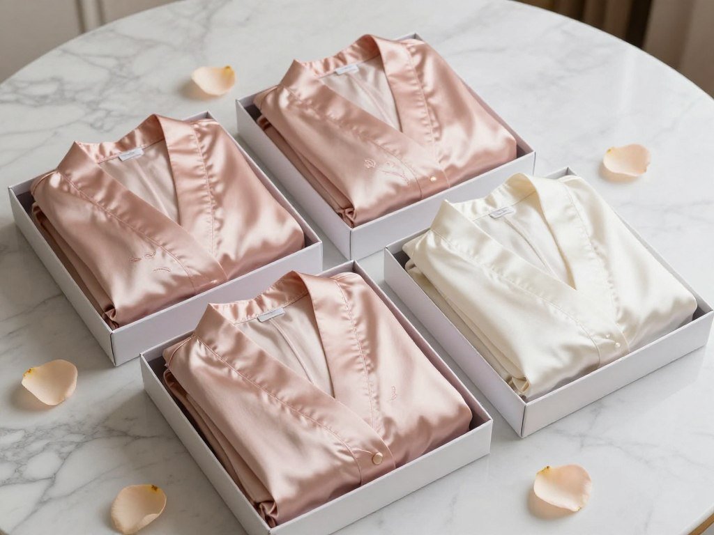 luxury silk robes folded in elegant gift boxes luxury silk robes folded in elegant gift boxes
