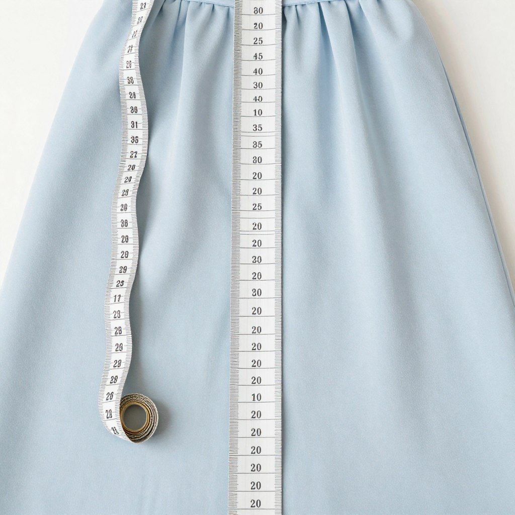 measuring tape and bridesmaid dress fabric