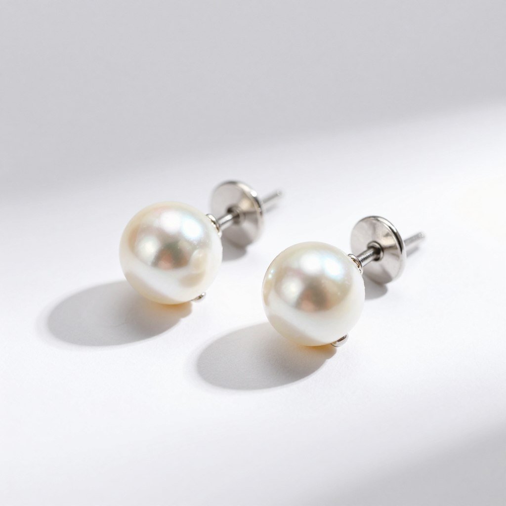 medium pearl stud earrings classic wedding style