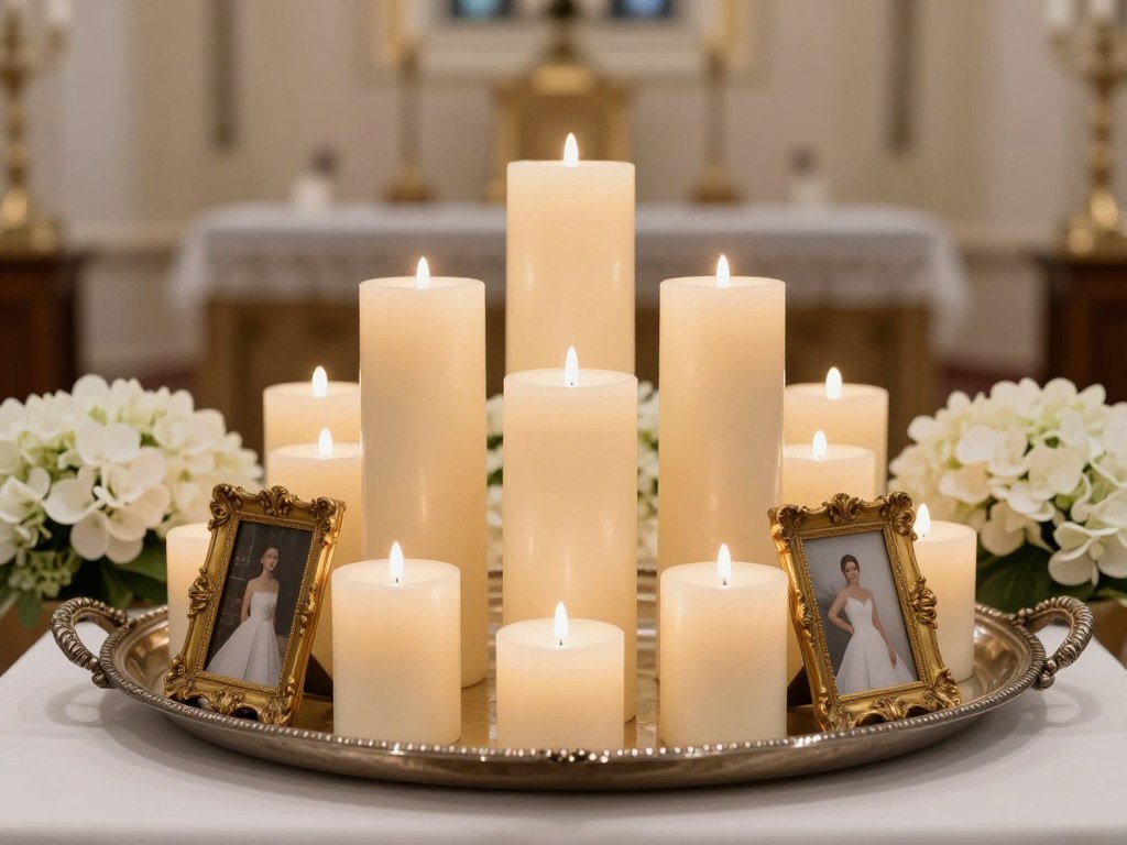 memorial candles arrangement at wedding ceremony memorial candles arrangement at wedding ceremony