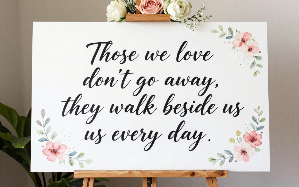 memorial quote sign at wedding