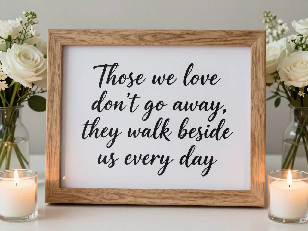 memorial sign with heartfelt quote