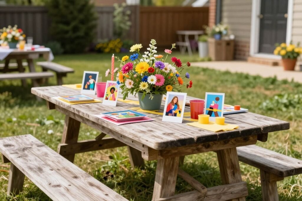 memorial table for outdoor celebration of life